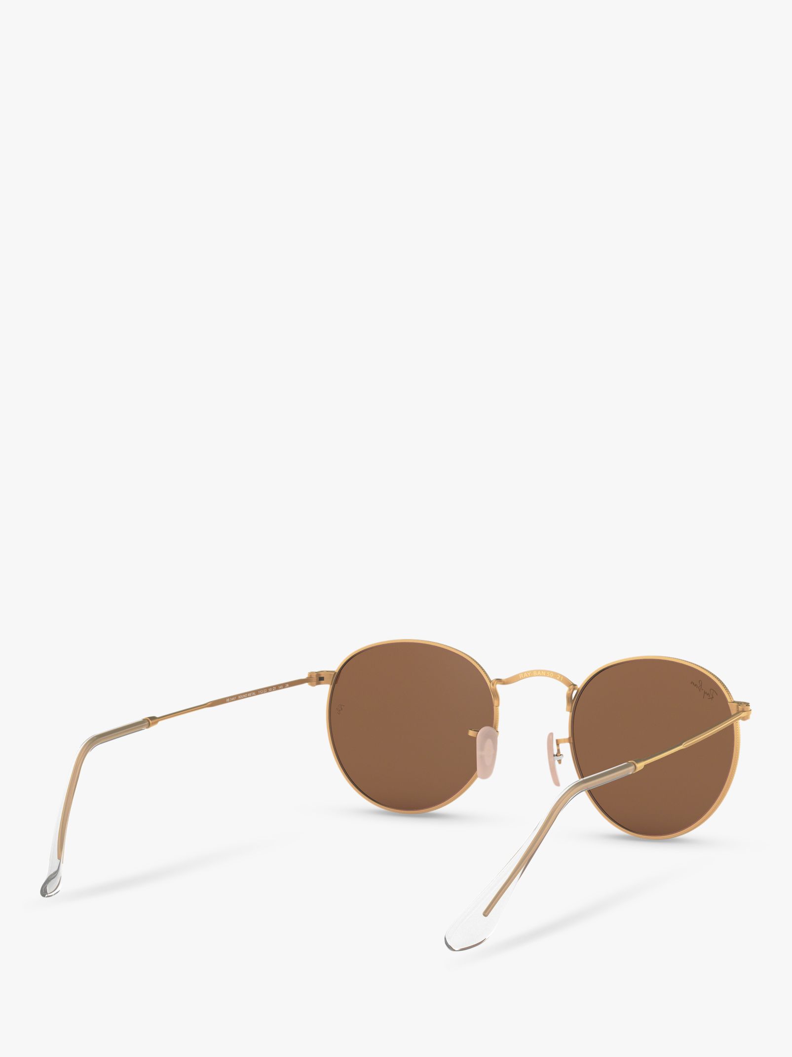 Buy Ray-Ban RB3447 Men's Round Flash Sunglasses, Gold/Mirror Pink Online at johnlewis.com