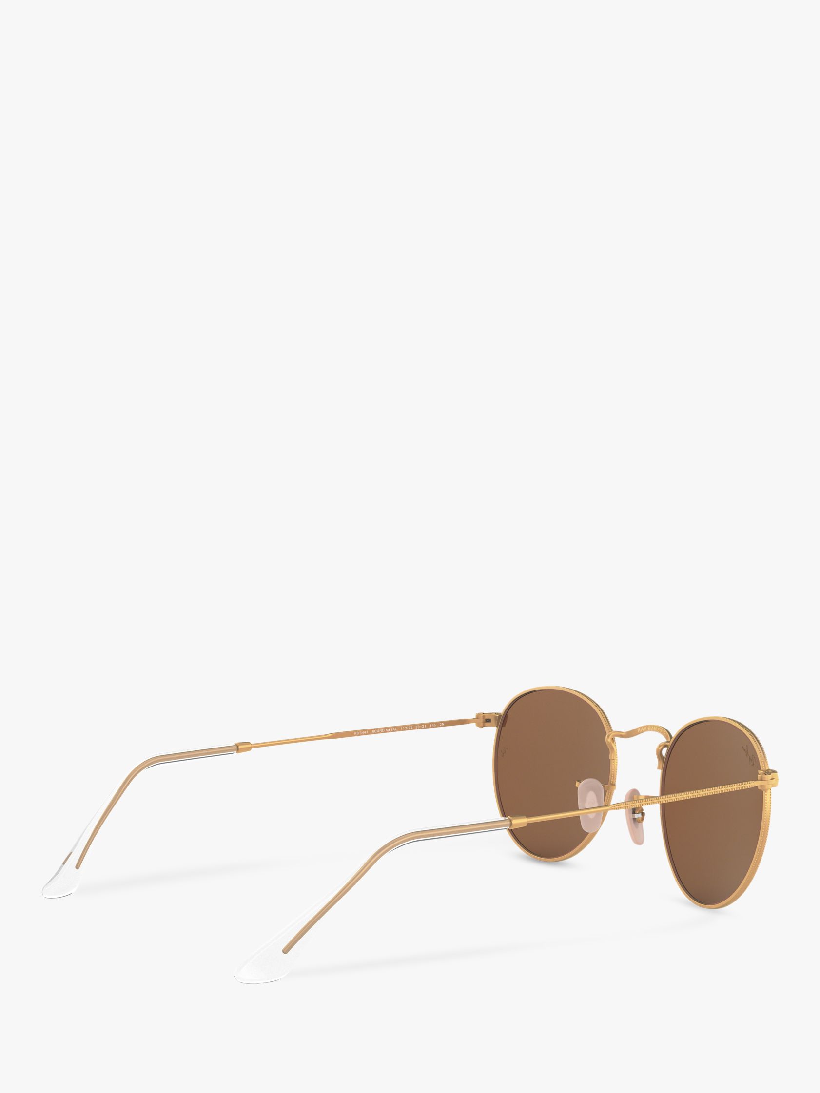 Buy Ray-Ban RB3447 Men's Round Flash Sunglasses, Gold/Mirror Pink Online at johnlewis.com