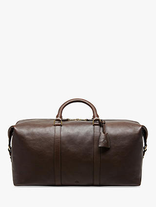 Mulberry Medium Clipper Natural Veg Tanned Leather Holdall, Chocolate
