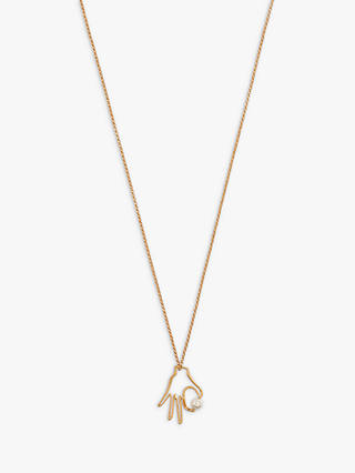 Madewell Glass Pearl Hand Pendant Necklace, Gold