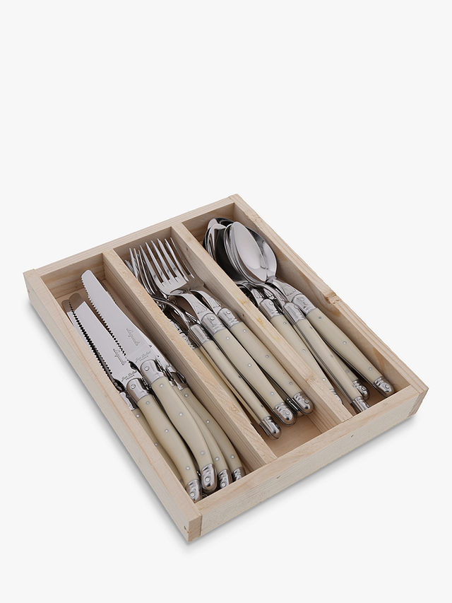 Laguiole Cutlery Set, 18 Piece/6 Place Settings, Ivory