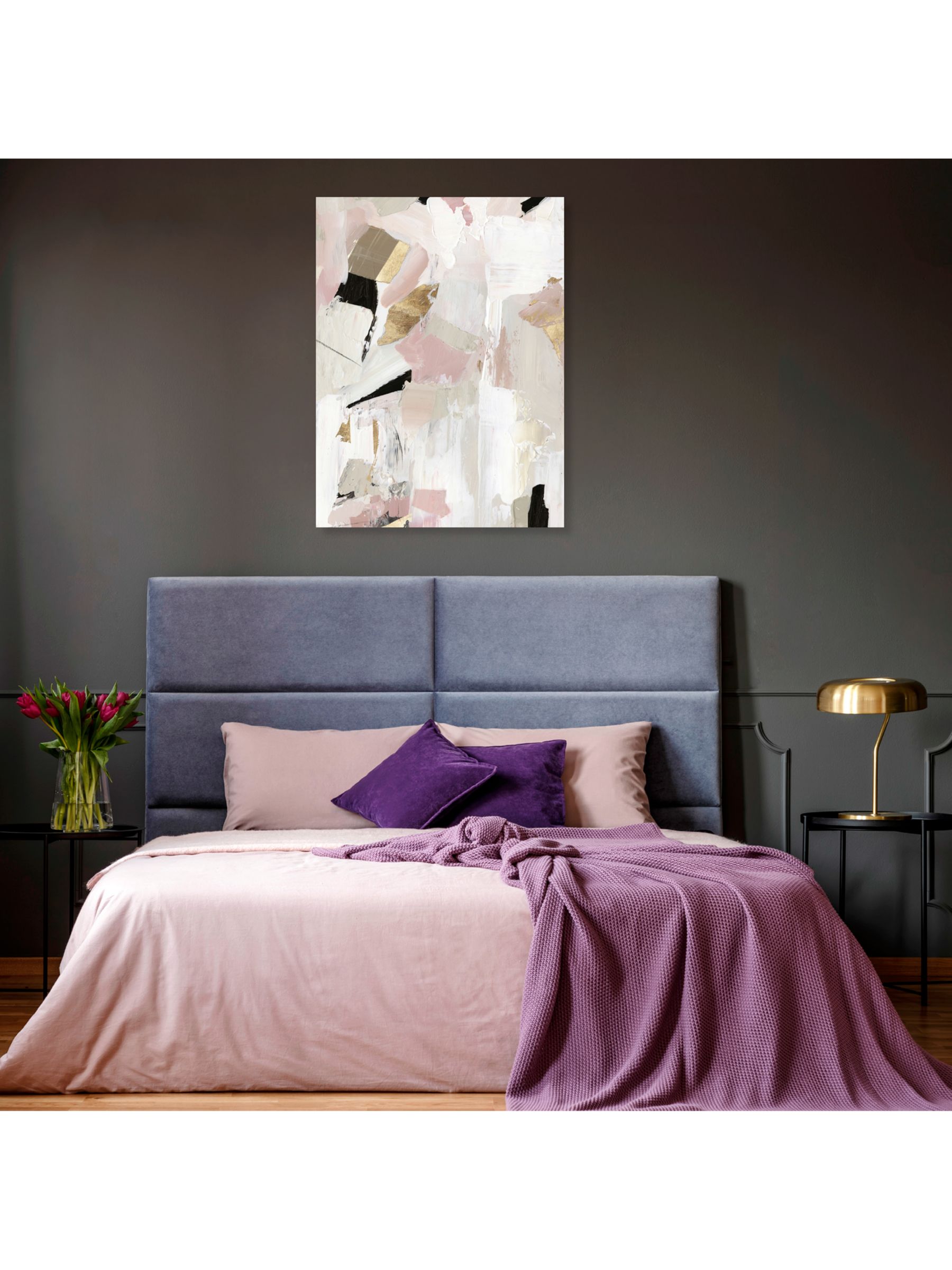 John Lewis Partners Black Rose Gold I Canvas Print 80 X 60cm Pink Multi