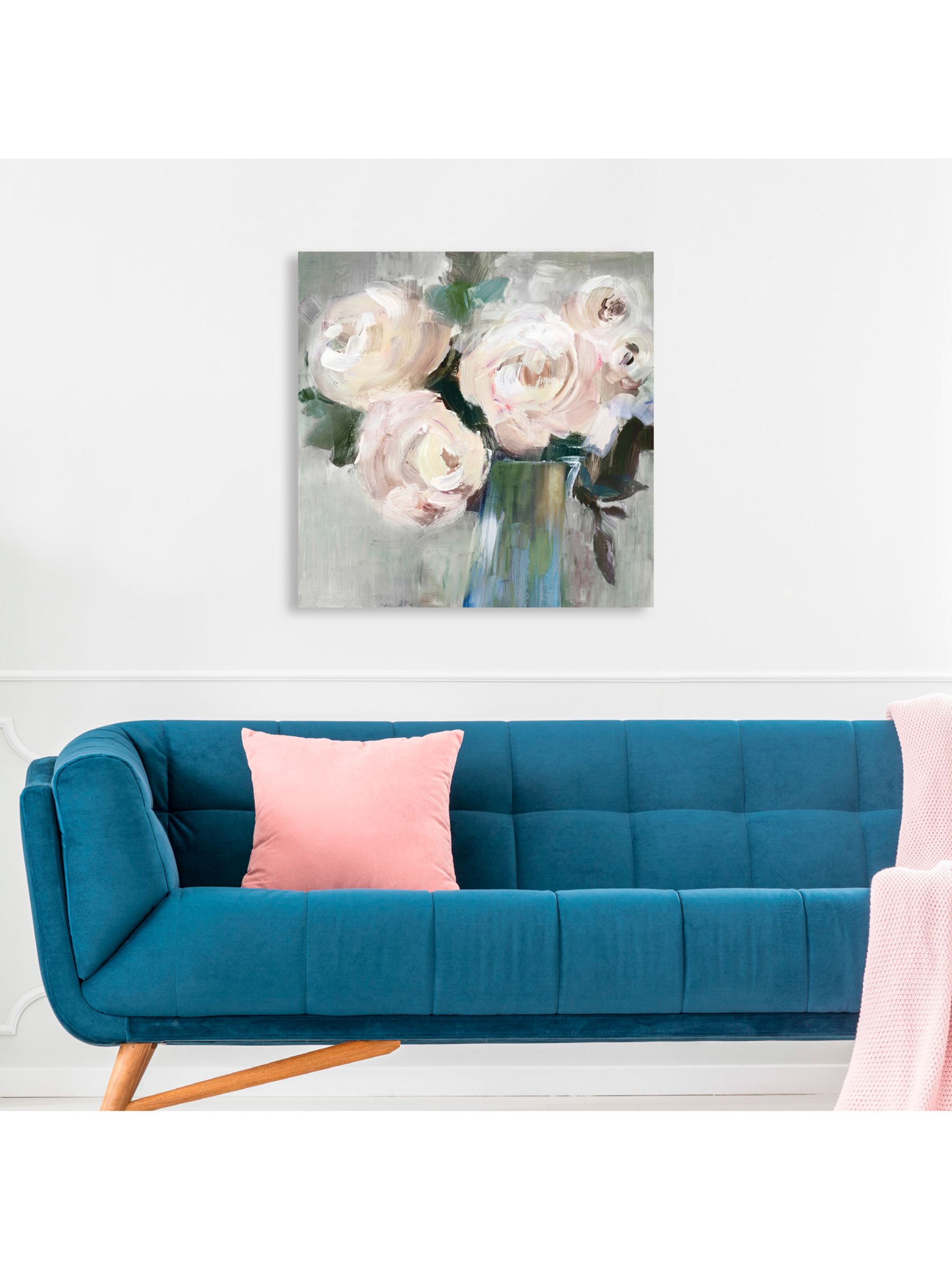 Valeria Mravyan - Bouquet II Canvas Print, 60 x 60cm, Pale Pink