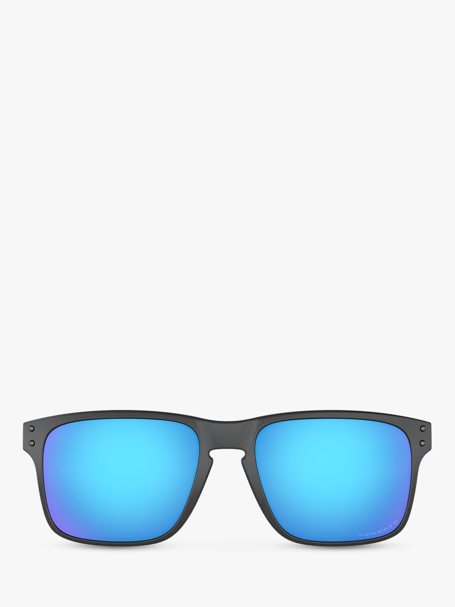 Oakley OO9384 Men's Holbrook Prizm Polarised Rectangular Sunglasses, Grey/Mirror Blue