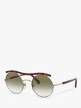 Giorgio Armani AR6082 Women's Round Sunglasses, Rose Gold/Green Gradient