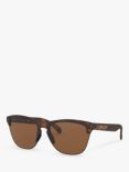 Oakley OO9374 Men's Frogskins Lite Prizm Round Sunglasses, Tortoise/Brown