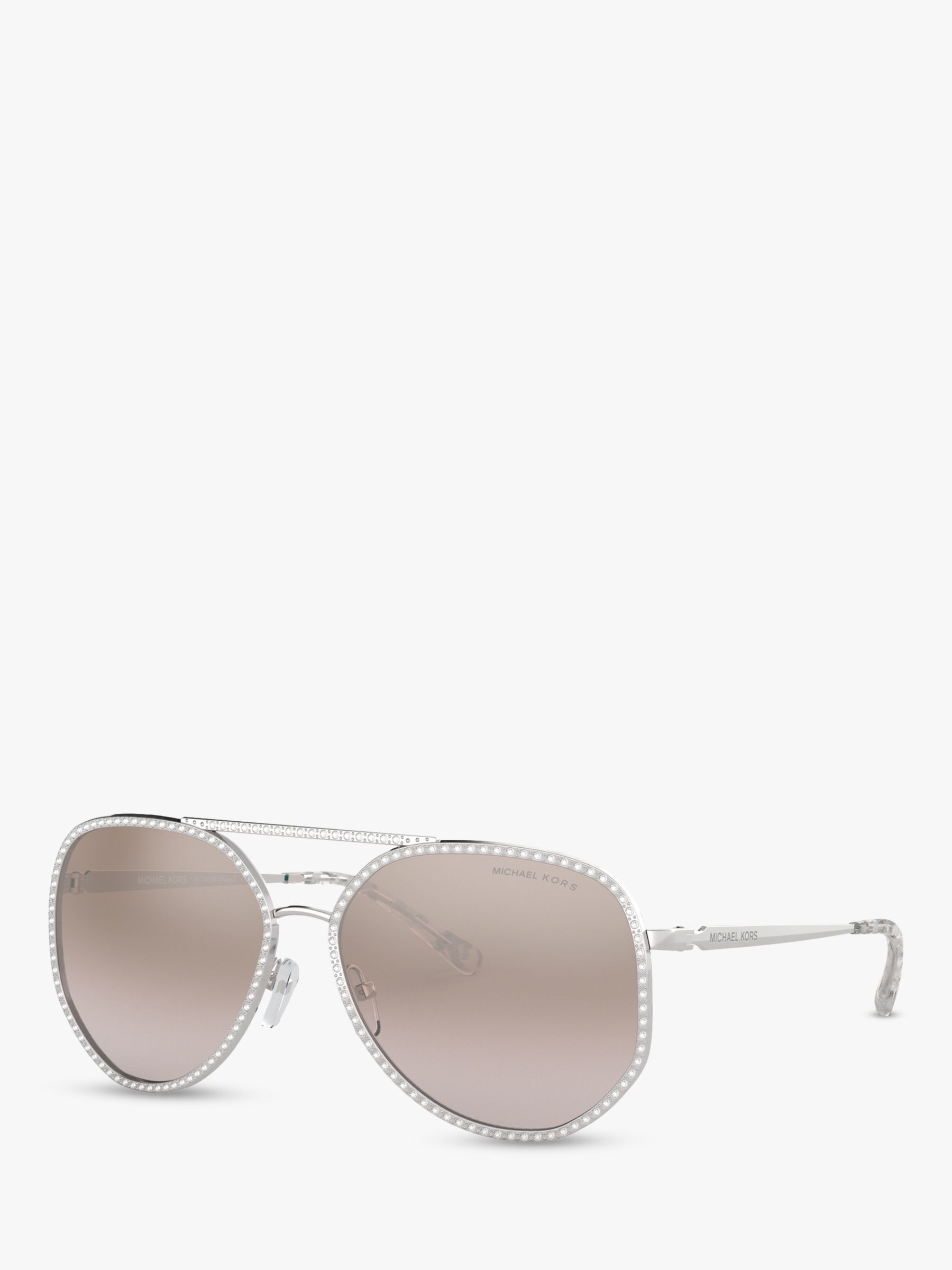 Michael Kors MK1039B Women's Miami Sunglasses, Silver/Pink Mirror