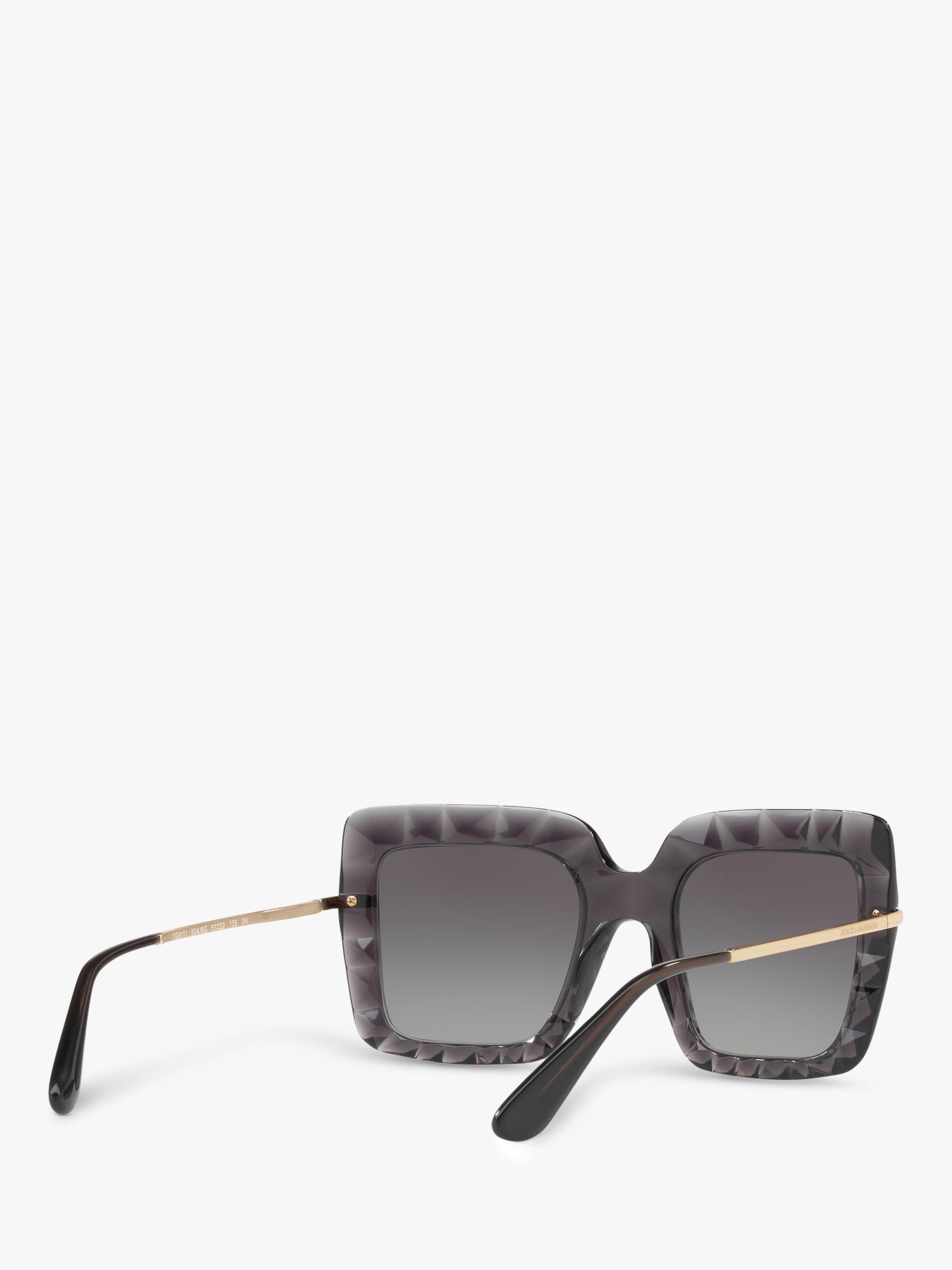 Dolce & Gabbana DG6111 Square Sunglasses, Transparent Grey/Grey Gradient