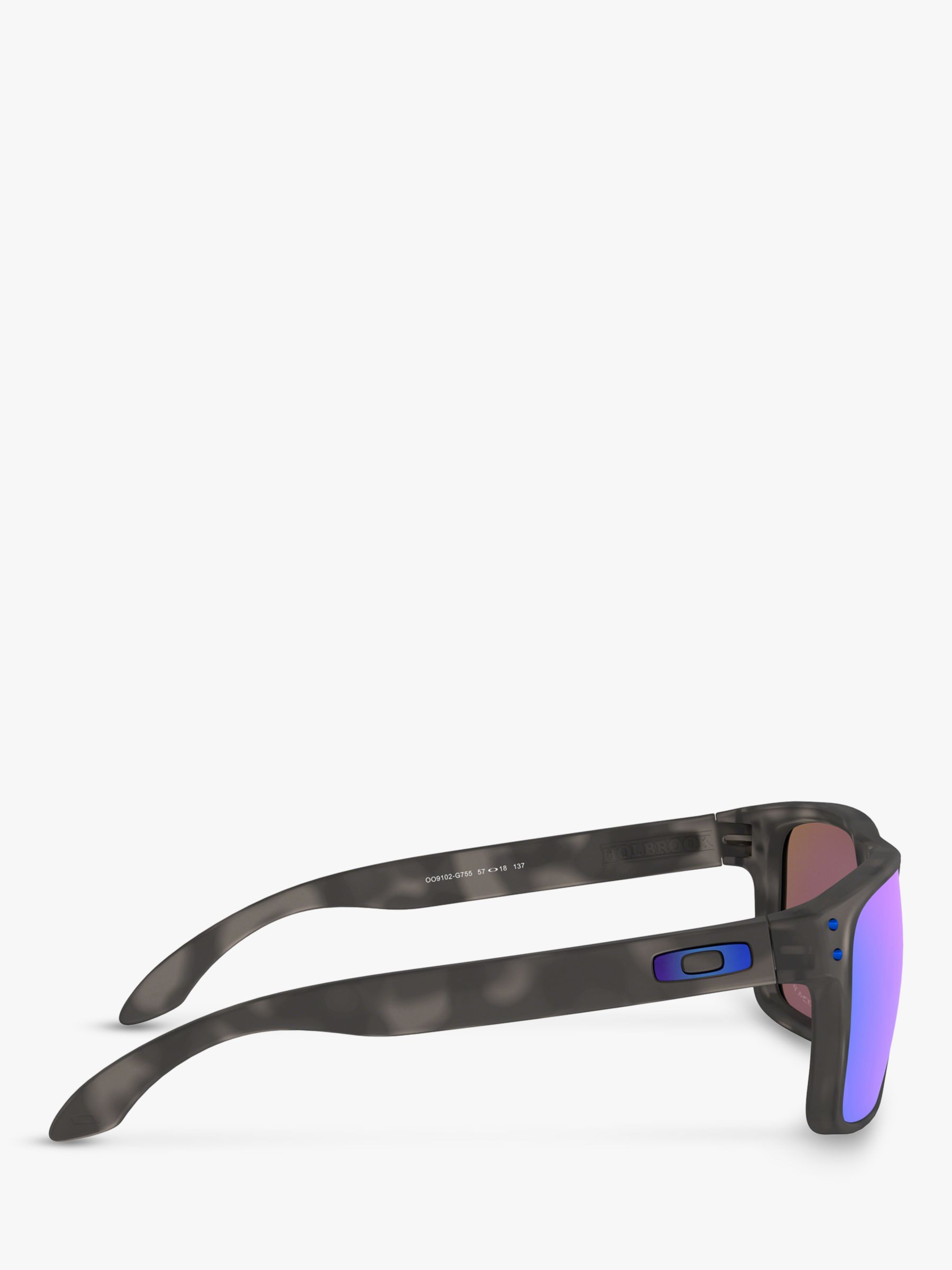 Oakley OO9102 Men's Holbrook Prizm Polarised Square Sunglasses,  Black/Tortoise at John Lewis & Partners