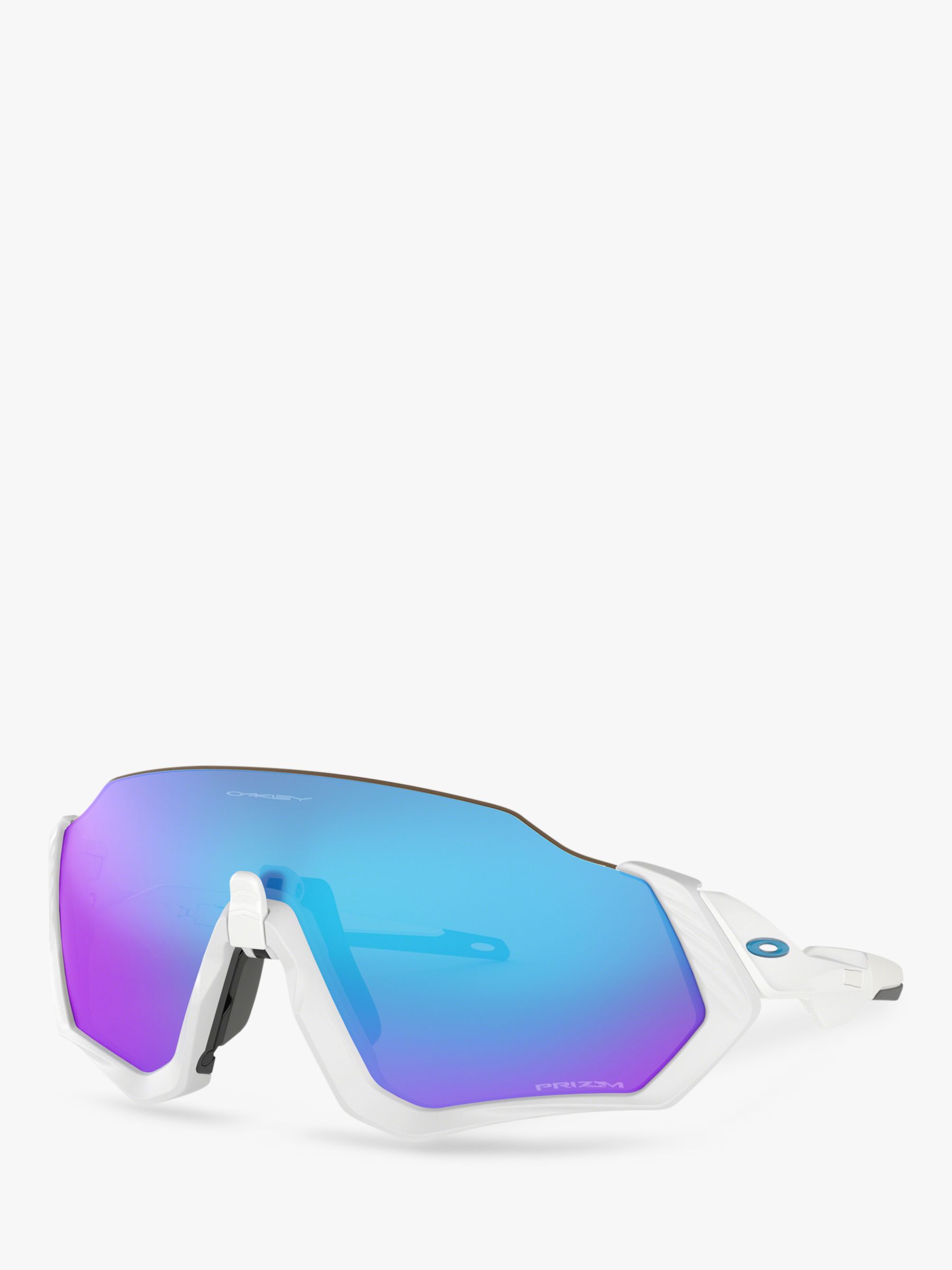 Oakley OO9401 Men's Flight Jacket Prizm Rectangular Sunglasses, White/Mirror Blue