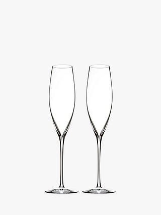 Waterford Crystal Elegance Classic Champagne Crystal Glass Flutes, 250ml, Set of 2, Clear