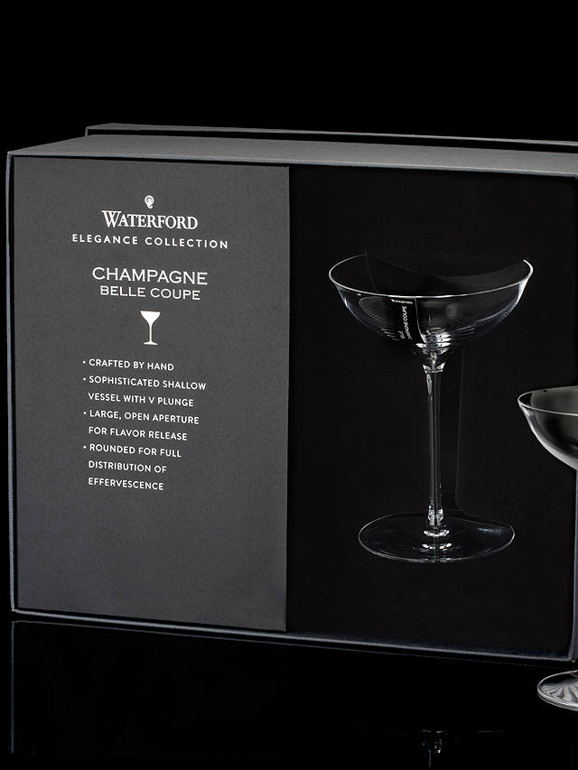 Waterford Crystal Elegance Champagne Coupe Glasses, 230ml, Set of 2, Clear