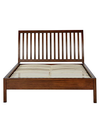 Partners Medan Bed Frame Double Dark Wood, Light Brown Wood Bed Frame