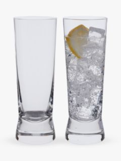 Dartington Crystal Gin Story Highball Glass, 250ml, Set of 2, Clear