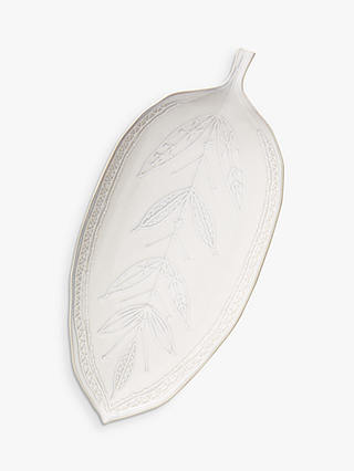 Anthropologie Makola Leaf Serving Platter, L41.4cm, White
