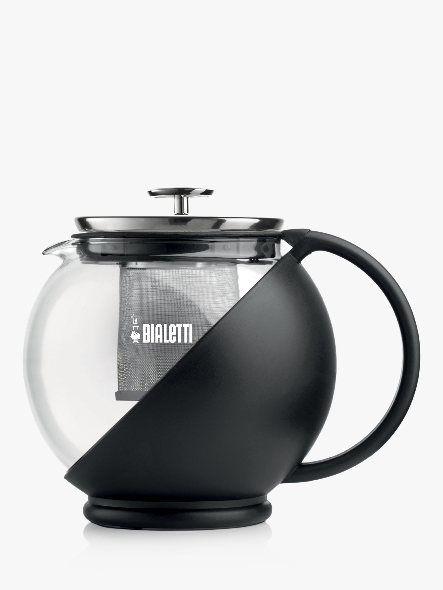 Bialetti Teapot with Infuser, 1.25L, Clear/Black