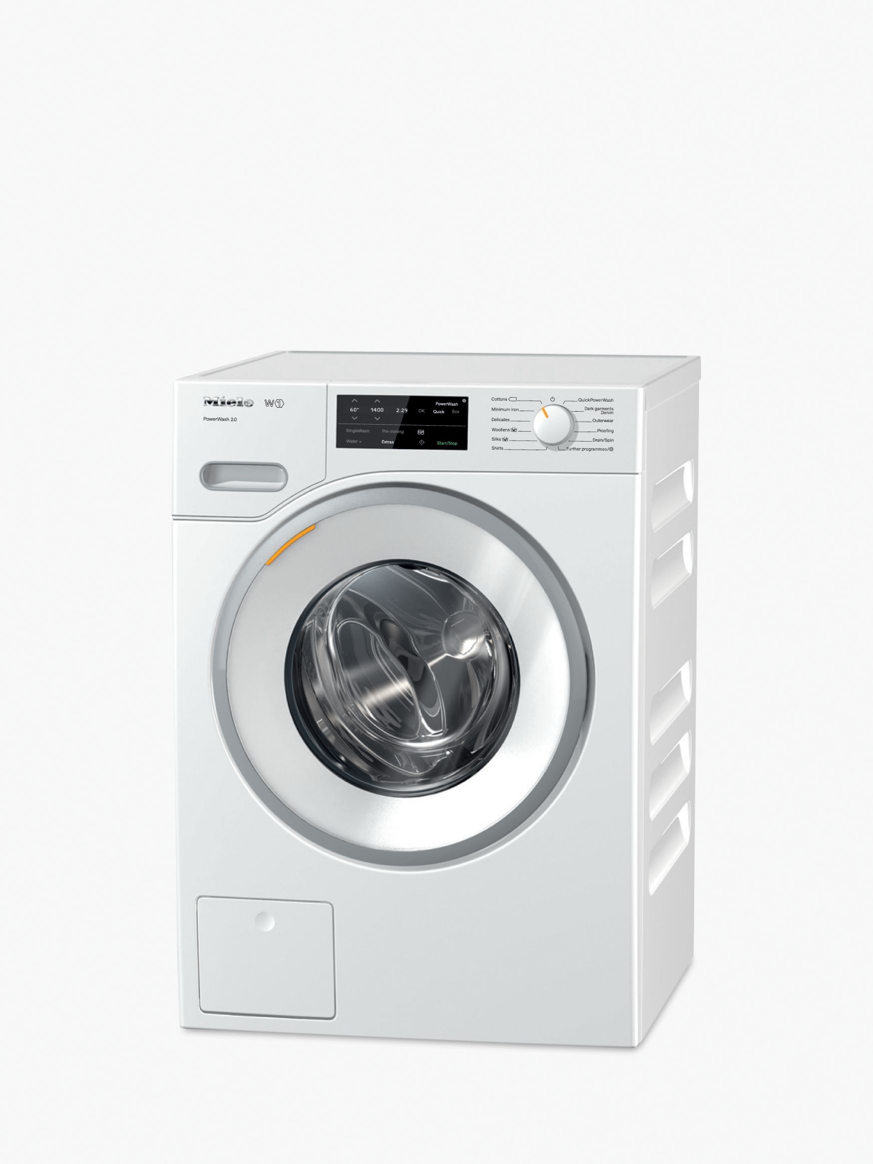 Miele WWE320 Freestanding Washing Machine, 8kg Load, A+++ Energy Rating, 1400rpm Spin, White