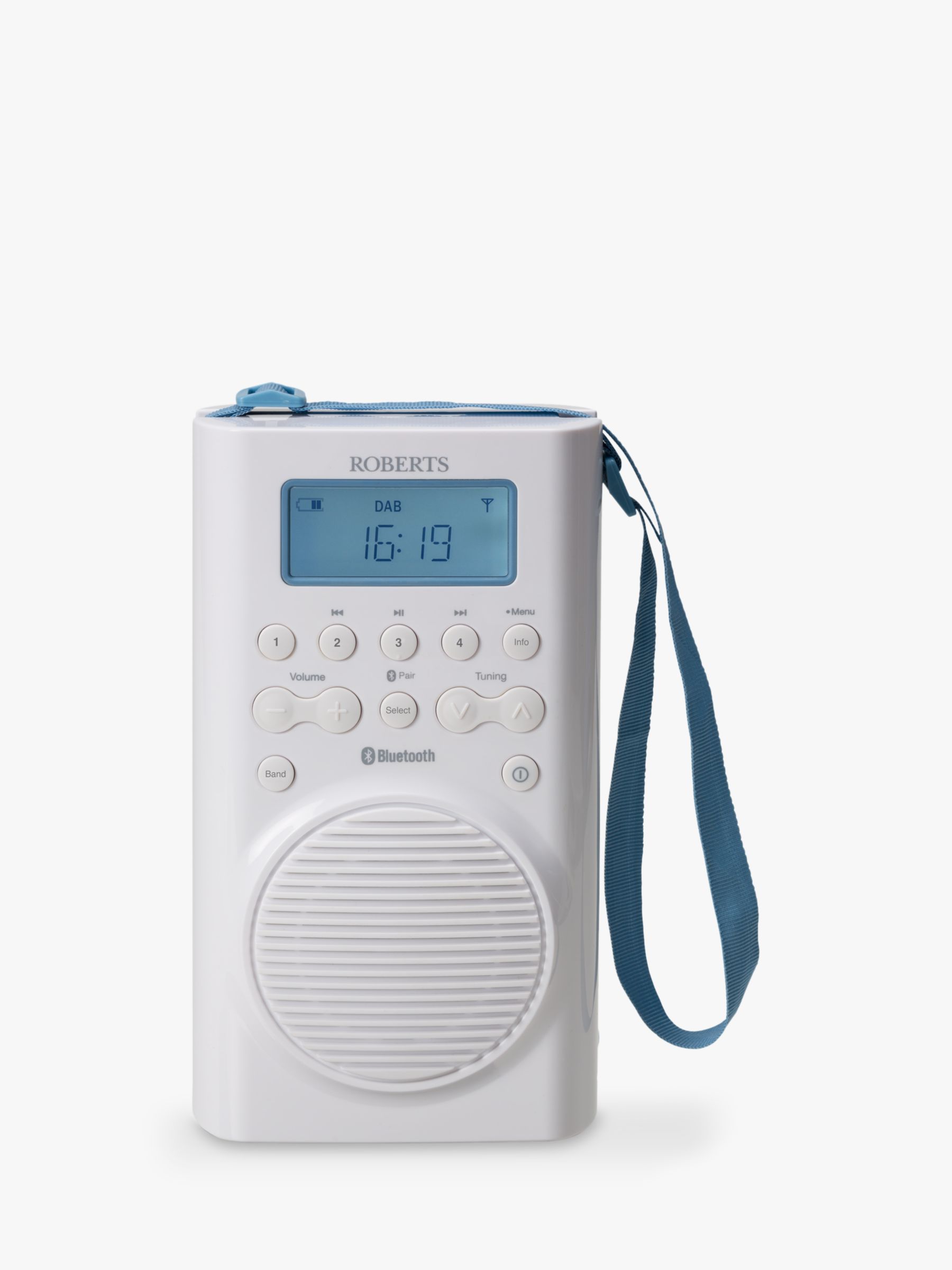 ROBERTS Splash Mini DAB/DAB+/FM Bluetooth Shower Radio, White