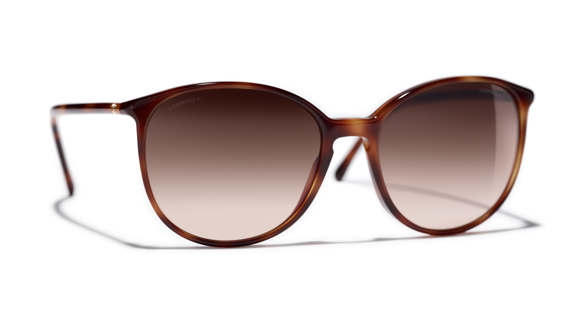 CHANEL Oval Sunglasses CH5278 Tortoise/Brown Gradient at John Lewis ...
