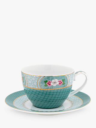 Pip Studio Blushing Birds Cup and Saucer, 280ml, Blue/Multi