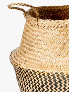 John Lewis Fusion Black Patterned Seagrass Storage Basket