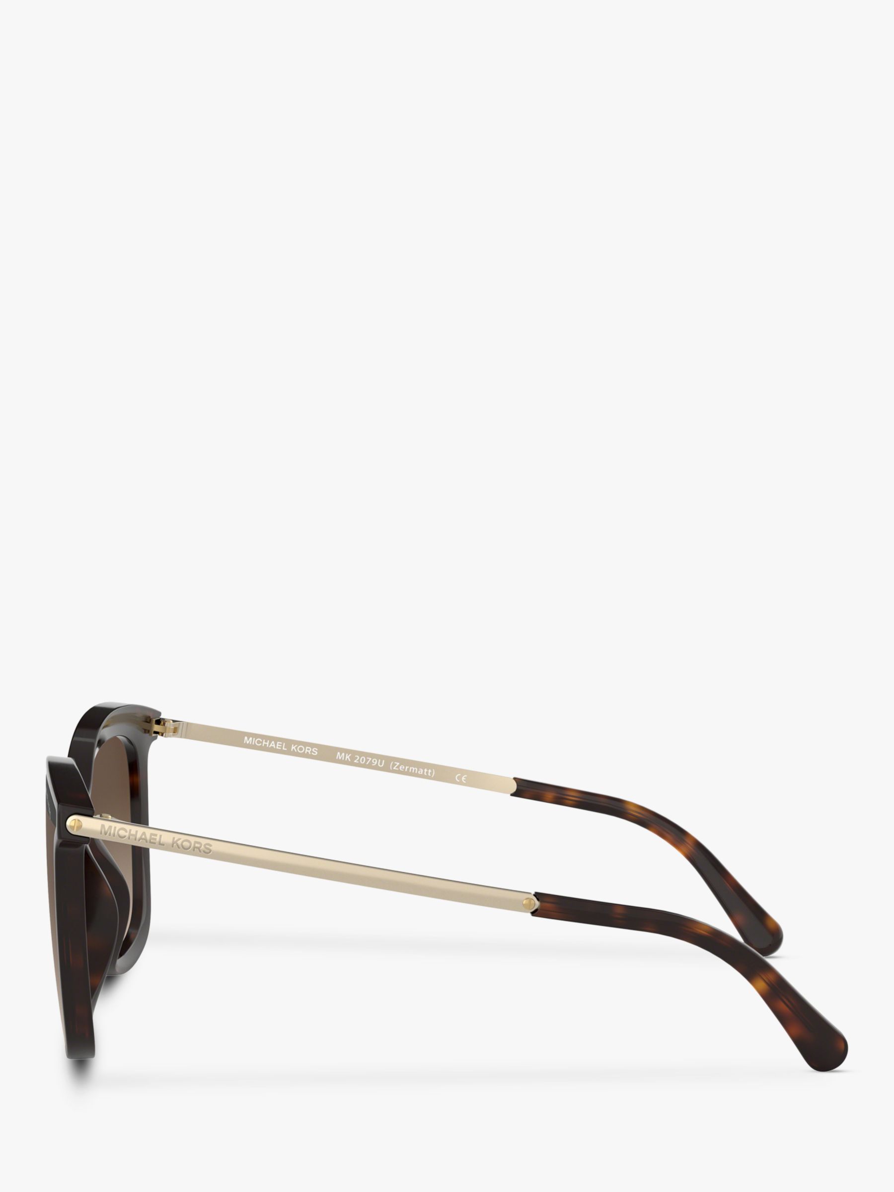 Michael Kors MK2079U Women's Zermatt Square Sunglasses, Dark Tortoise/Brown Gradient