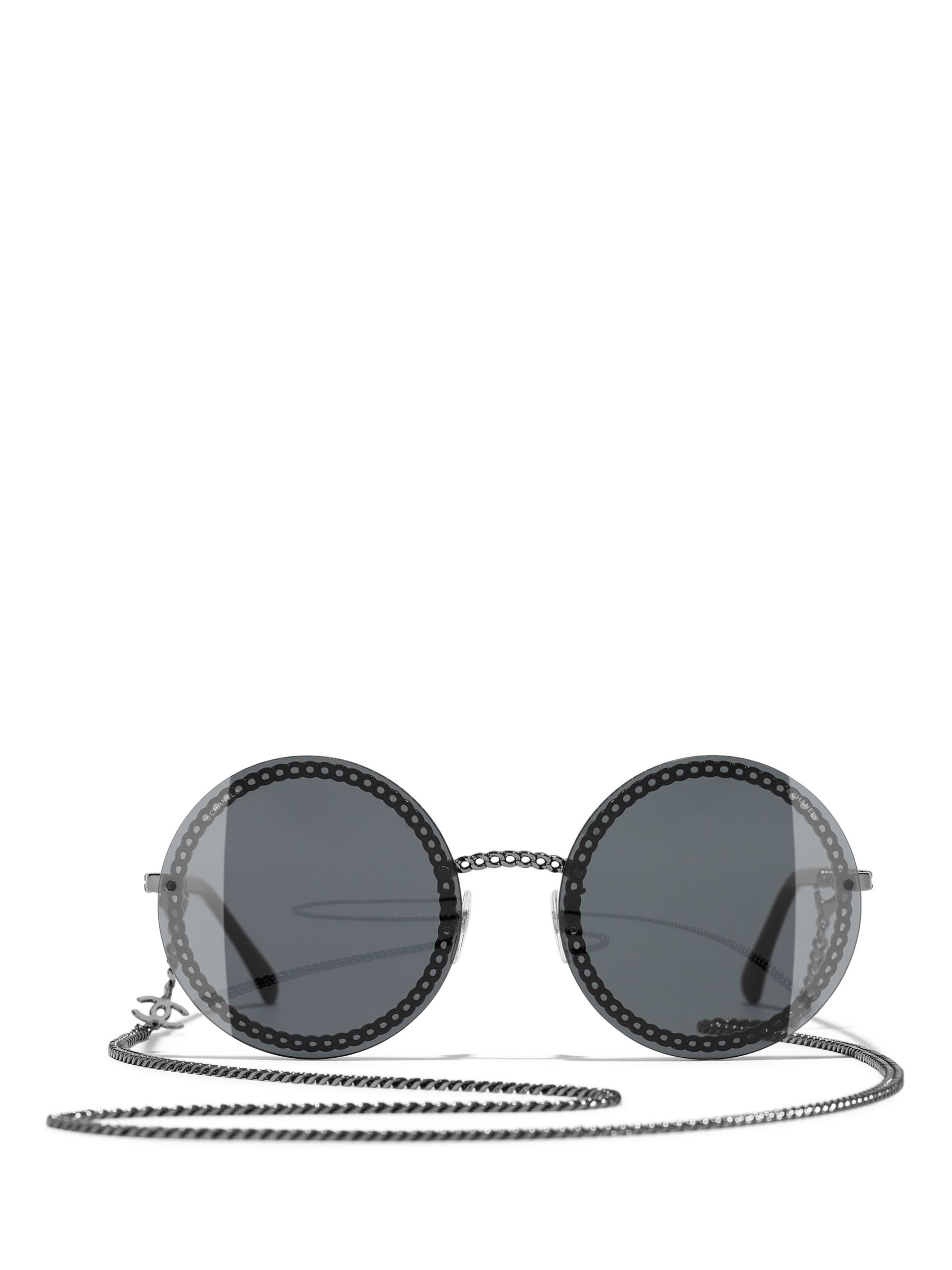 Chanel Round Sunglasses Ch4245 Gunmetal/grey