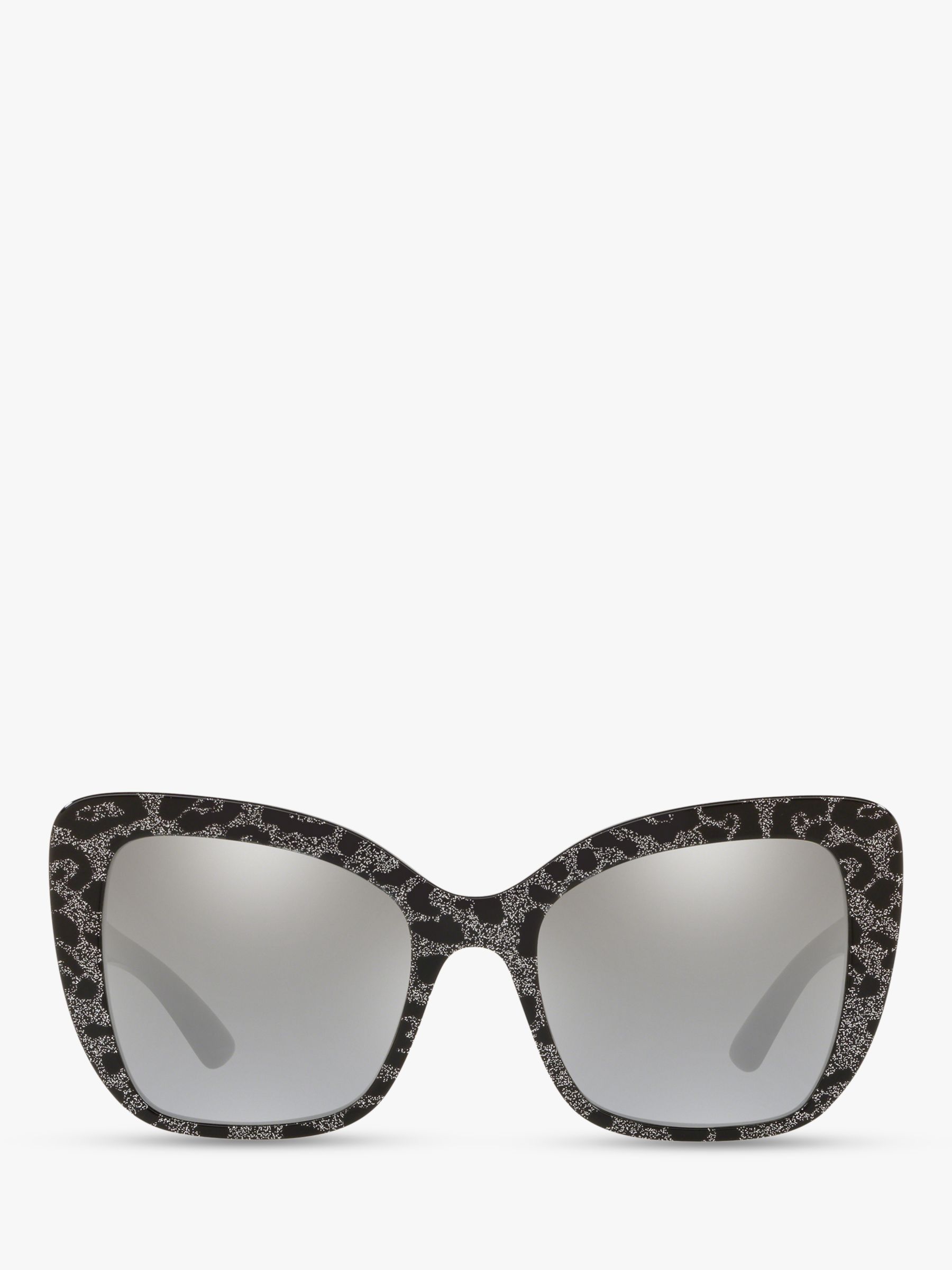 Dolce & Gabbana DG4348 Women's Cat's Eye Sunglasses, Black Glitter