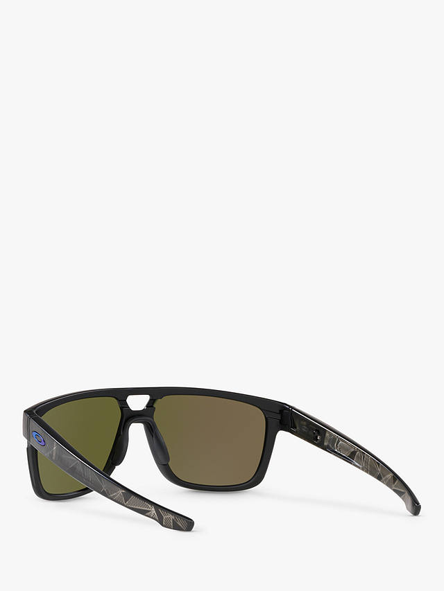 Oakley OO9382 Men's Crossrange Prizm Patch Square Sunglasses, Matte Black/Mirror Blue