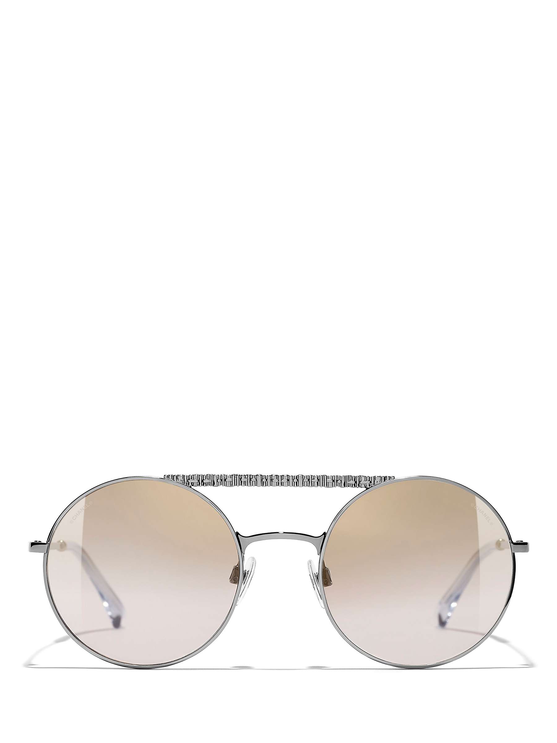Buy CHANEL Round Sunglasses CH4232 Gunmetal/Brown Gradient Online at johnlewis.com