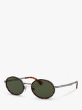 Persol PO2457S Women's Oval Sunglasses, Gunmetal/Green