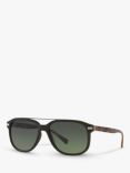 Burberry BE4281 Men's Aviator Sunglasses, Black Tortoise/Brown Gradient