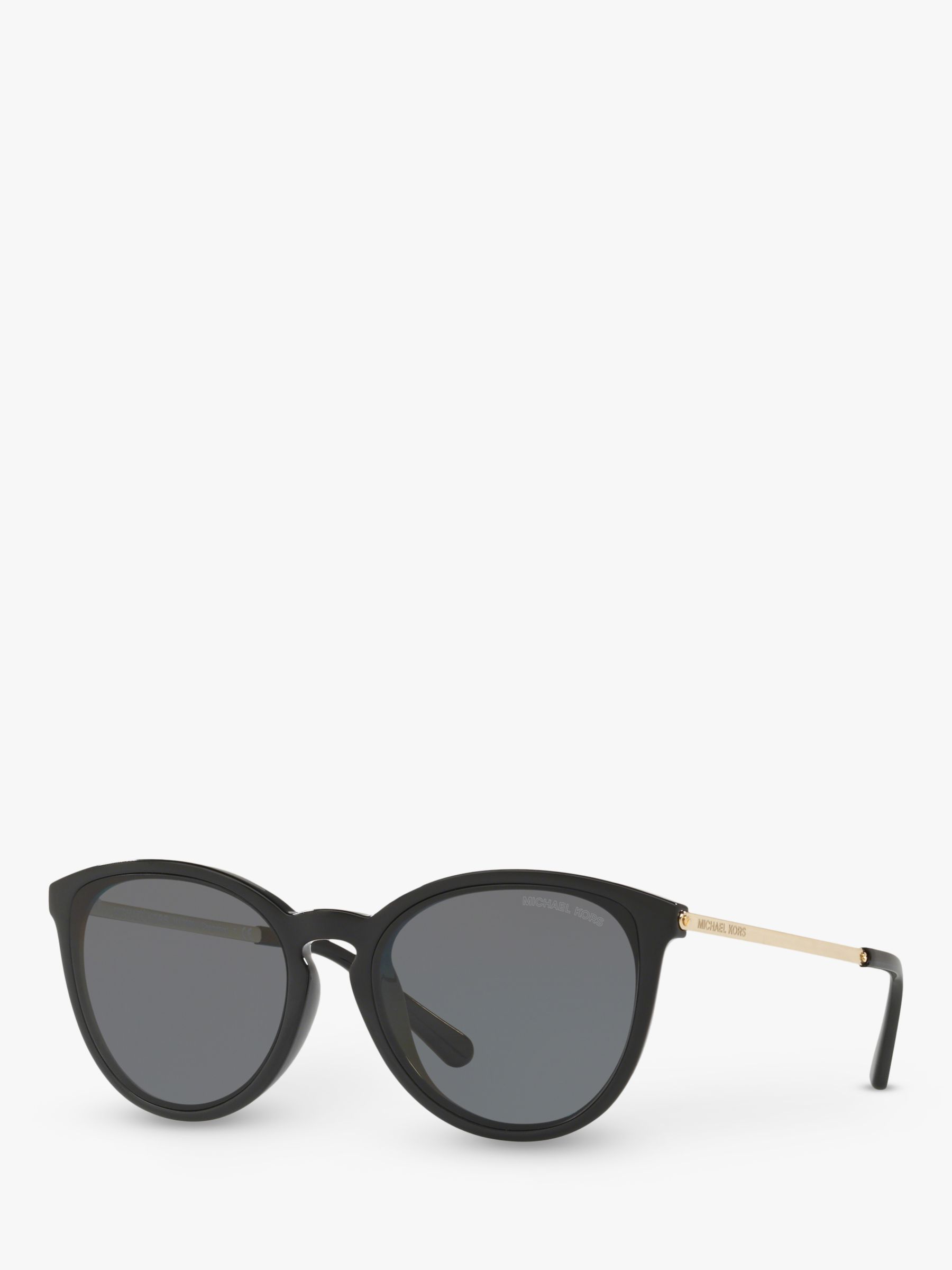 Michael Kors MK2080U Women's Chamonix Polarised Oval Sunglasses, Black/Grey  at John Lewis & Partners