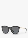 Michael Kors MK2080U Women's Chamonix Polarised Oval Sunglasses, Black/Grey