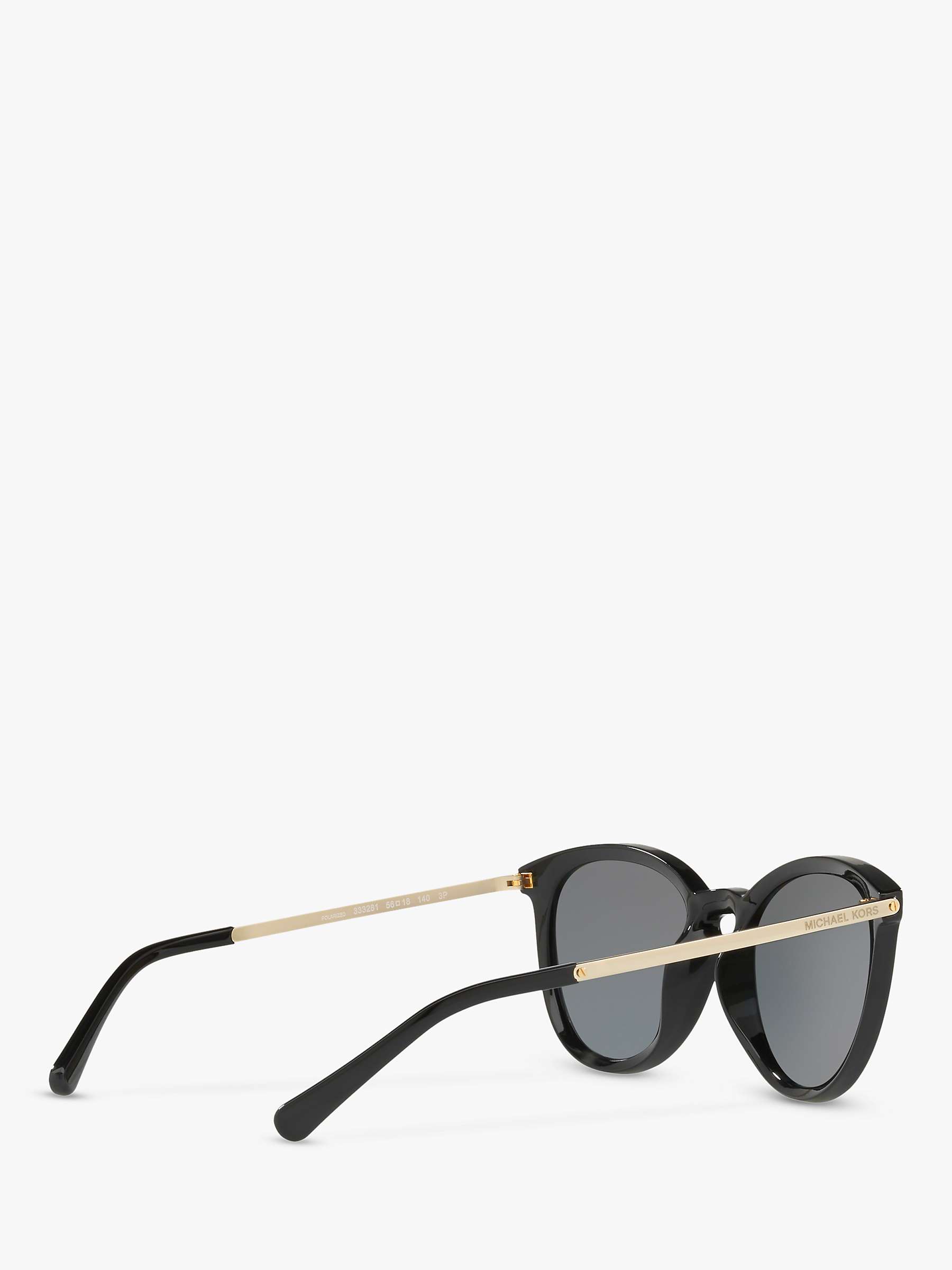 Buy Michael Kors MK2080U Women's Chamonix Polarised Oval Sunglasses, Black/Grey Online at johnlewis.com