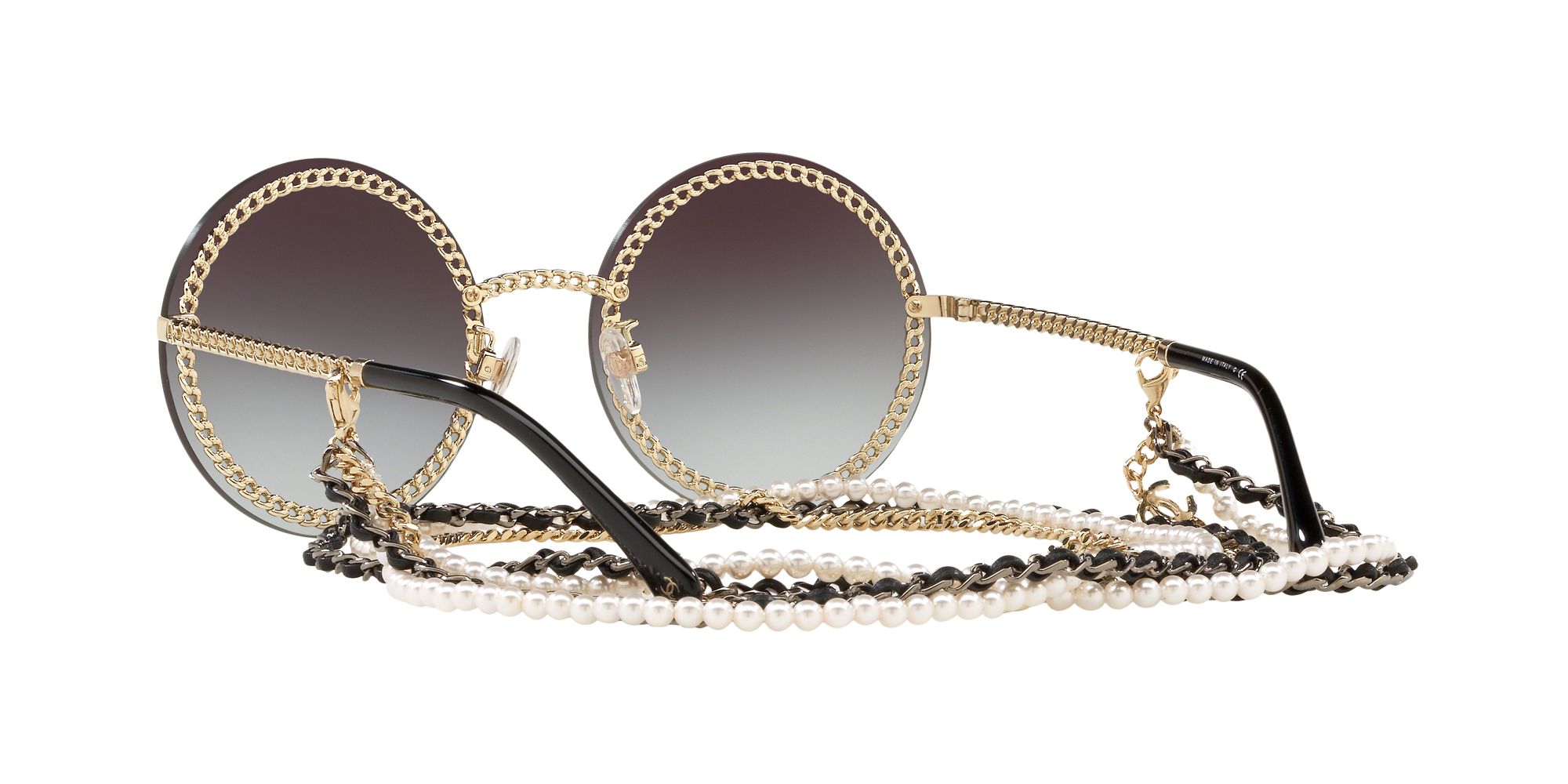 CHANEL Round Sunglasses CH4245, Pale Gold/Grey Gradient at John
