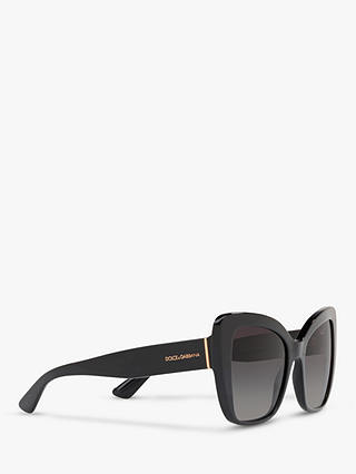 Dolce & Gabbana DG4348 Women's Cat's Eye Sunglasses, Black/Grey Gradient