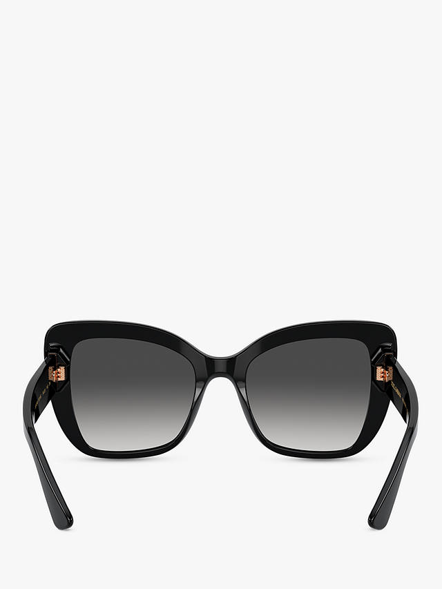 Dolce & Gabbana DG4348 Women's Cat's Eye Sunglasses, Black/Grey Gradient