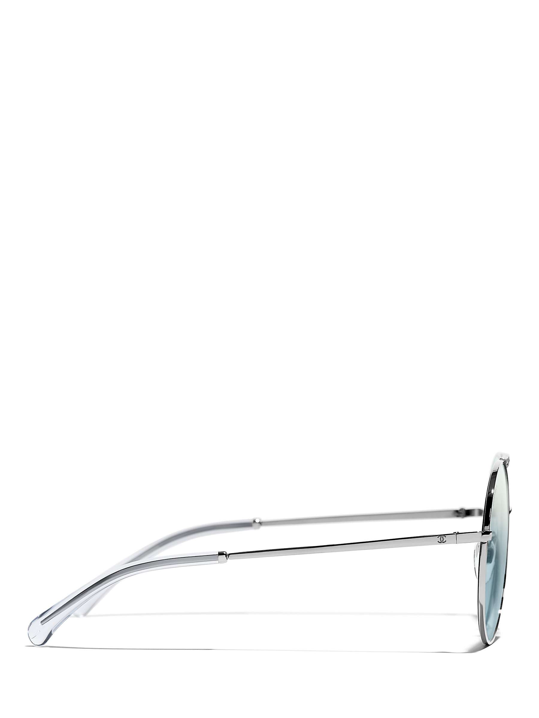 Buy CHANEL Round Sunglasses CH4232 Silver/Blue Online at johnlewis.com