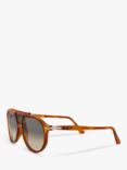 Persol PO3217S Men's Aviator Sunglasses, Light Brown/Grey Gradient