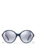 CHANEL Round Sunglasses CH5387 Blue/Clear Blue