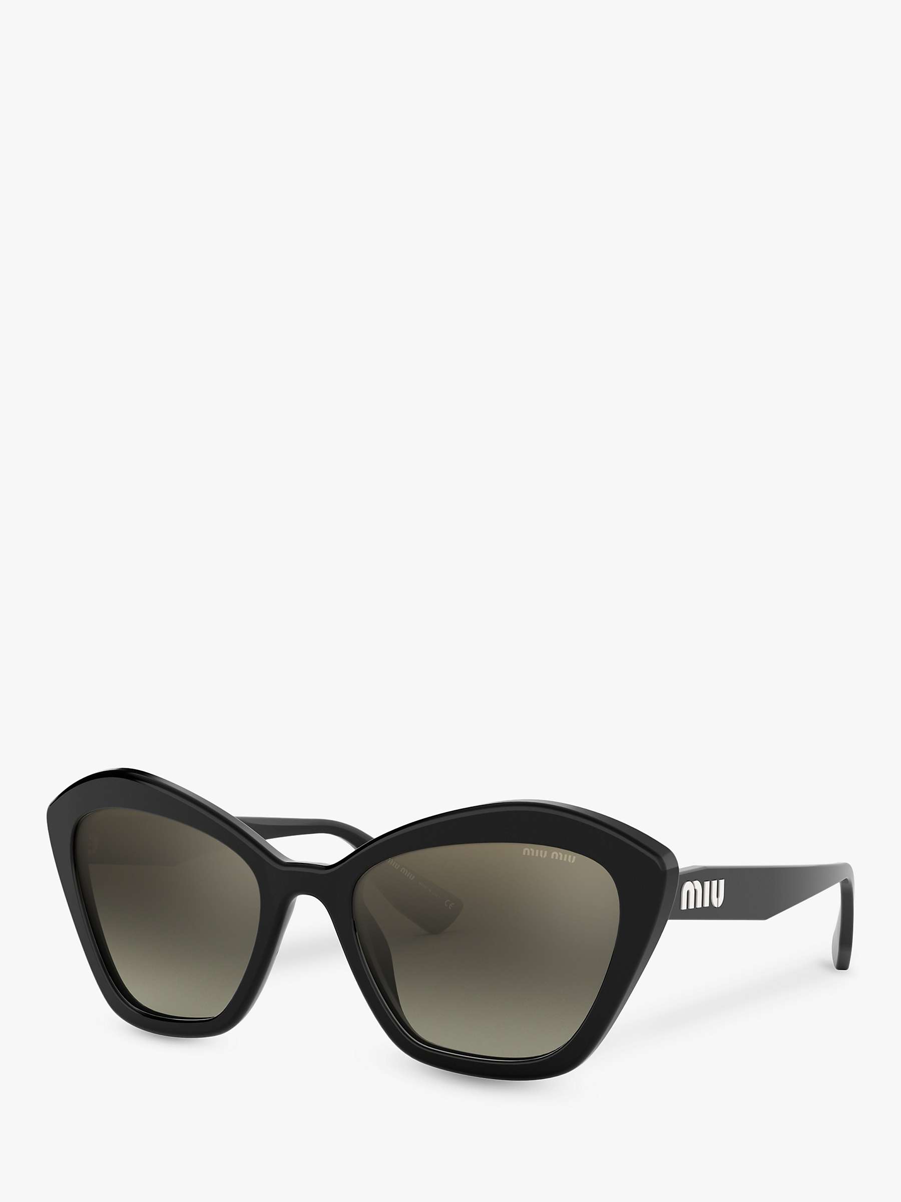 Buy Miu Miu MU 05US Women's Cat's Eye Sunglasses, Black/Mirror Silver Online at johnlewis.com
