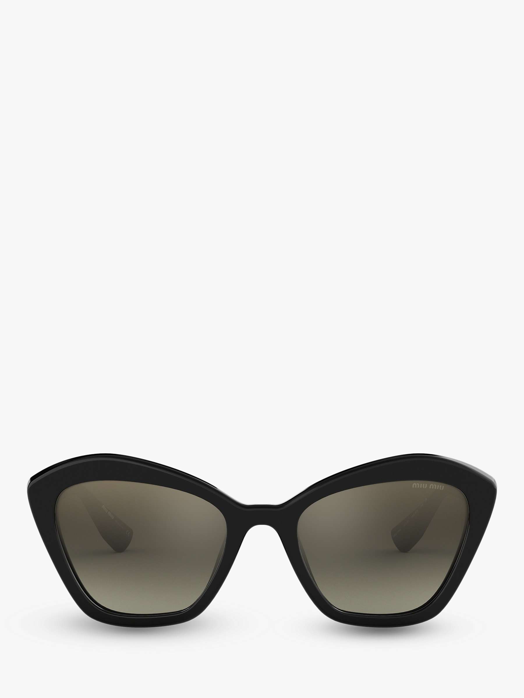 Buy Miu Miu MU 05US Women's Cat's Eye Sunglasses, Black/Mirror Silver Online at johnlewis.com