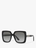 Gucci GG0418S Women's Square Sunglasses, Black/Grey Gradient