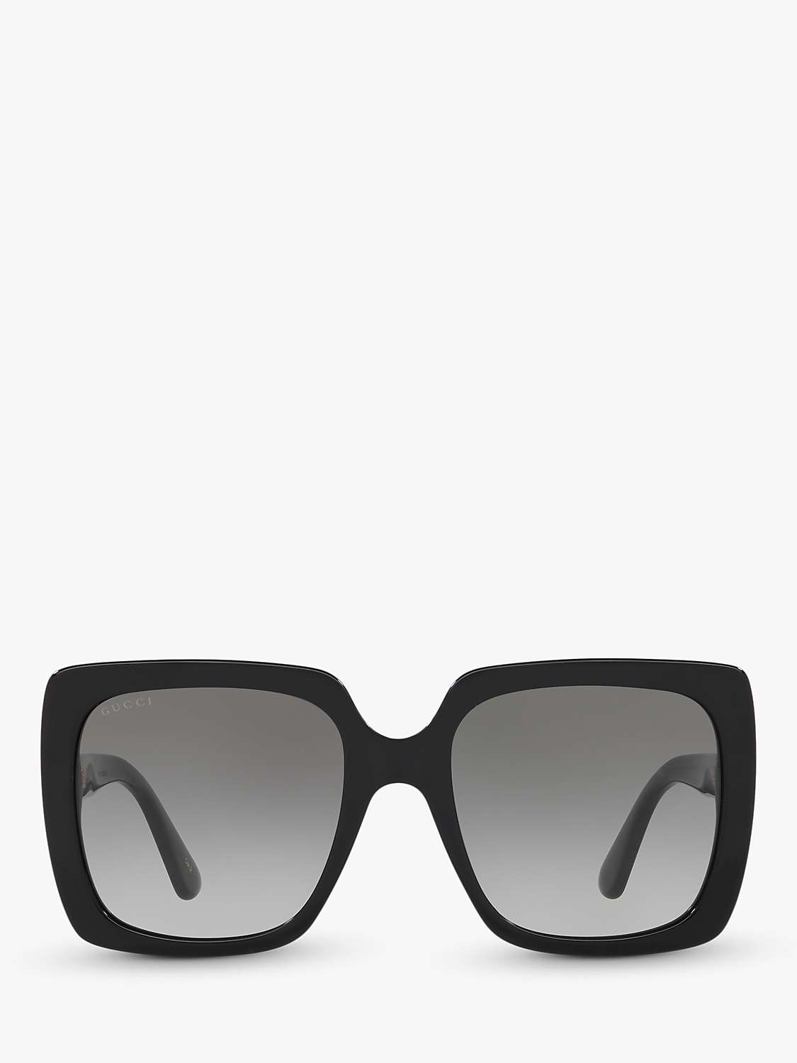 Gucci GG0418S Women's Square Sunglasses, Black/Grey Gradient at John ...