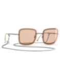 CHANEL Square Sunglasses CH4244 Silver/Brown