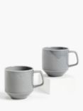 Design Project by John Lewis Porcelain Mugs, Set of 2, 400ml, Grey