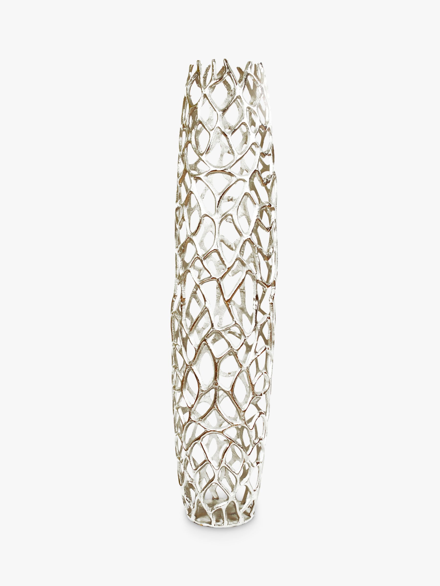 Libra Coral Vase Sculpture, Silver, H104cm