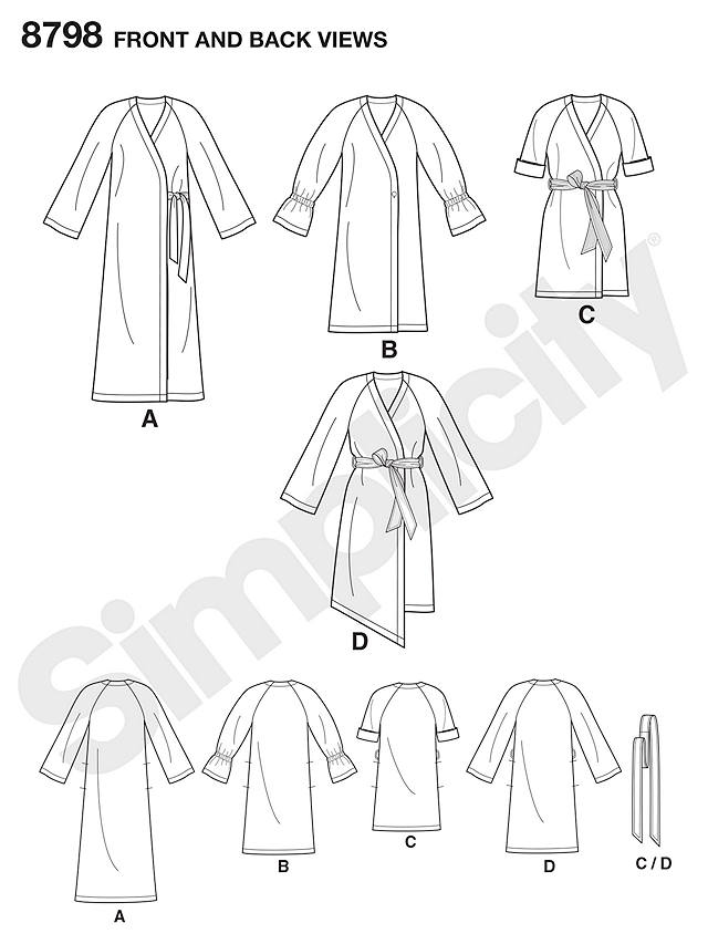 Simplicity Women's Coat Sewing Pattern, 8798, H5