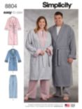 Simplicity Women's and Men's Robe Sewing Pattern, 8804
